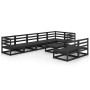 Juego de muebles de jardín 9 piezas negro madera maciza de pino de , Conjuntos de jardín - Ref: Foro24-3075623, Precio: 651,9...