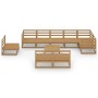 Muebles de jardín 10 piezas marrón miel madera maciza de pino de , Conjuntos de jardín - Ref: Foro24-3075642, Precio: 656,58 ...
