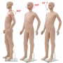Maniquí de cuerpo entero de niño con base vidrio beige 140 cm de vidaXL, Maniquís - Ref: Foro24-142931, Precio: 89,27 €, Desc...