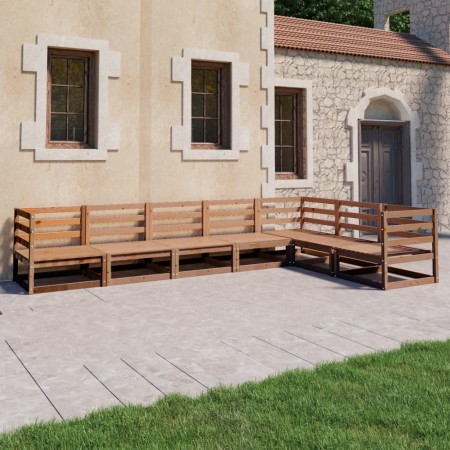 Muebles de jardín 7 piezas marrón miel madera maciza de pino de , Conjuntos de jardín - Ref: Foro24-3075747, Precio: 446,38 €...