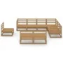 Muebles de jardín 9 pzas y cojines marrón miel madera pino de , Conjuntos de jardín - Ref: Foro24-3075787, Precio: 582,23 €, ...