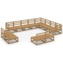 Muebles de jardín 12 pzas y cojines marrón miel madera pino de , Conjuntos de jardín - Ref: Foro24-3075897, Precio: 833,44 €,...