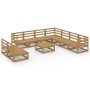 Muebles de jardín 10 pzas y cojines marrón miel madera pino de , Conjuntos de jardín - Ref: Foro24-3075862, Precio: 659,29 €,...