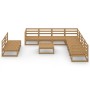 Muebles de jardín 10 pzas y cojines marrón miel madera pino de , Conjuntos de jardín - Ref: Foro24-3075862, Precio: 659,29 €,...