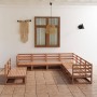 Muebles de jardín 9 pzas y cojines marrón miel madera pino de , Conjuntos de jardín - Ref: Foro24-3075857, Precio: 589,84 €, ...