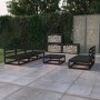 Juego de muebles de jardín 6 piezas negro madera maciza de pino de , Conjuntos de jardín - Ref: Foro24-3075313, Precio: 391,9...