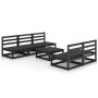 Juego de muebles de jardín 6 piezas negro madera maciza de pino de , Conjuntos de jardín - Ref: Foro24-3075313, Precio: 391,9...