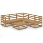 Muebles de jardín 6 piezas marrón miel madera maciza de pino de , Conjuntos de jardín - Ref: Foro24-3075732, Precio: 385,30 €...