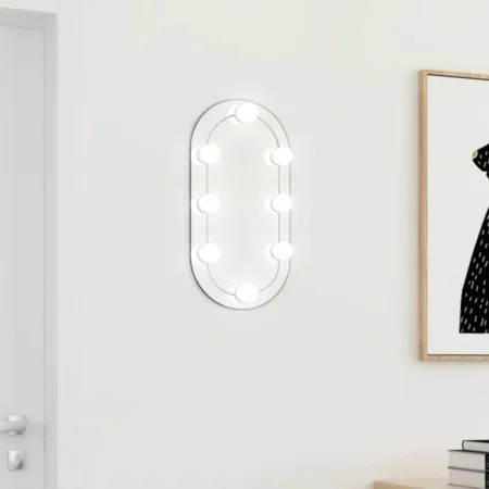 Espejo con luces LED vidrio ovalado 40x20 cm de , Espejos - Ref: Foro24-3102973, Precio: 27,26 €, Descuento: %