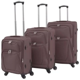 Juego de 3 maletas blandas color café de vidaXL, Maletas - Ref: Foro24-91318, Precio: 155,78 €, Descuento: %