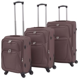 Juego de 3 maletas blandas color café de vidaXL, Maletas - Ref: Foro24-91318, Precio: 147,90 €, Descuento: %