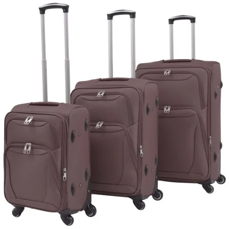 Juego de 3 maletas blandas color café de vidaXL, Maletas - Ref: Foro24-91318, Precio: 155,78 €, Descuento: %