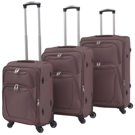 Juego de 3 maletas blandas color café de vidaXL, Maletas - Ref: Foro24-91318, Precio: 147,90 €, Descuento: %