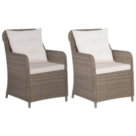 Sillones de jardín con cojines 2 uds ratán sintético marrón de vidaXL, Sillas de jardín - Ref: Foro24-44148, Precio: 222,17 €...