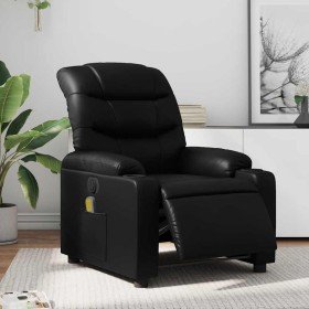 Sillón de masaje reclinable eléctrico cuero sintético negro en Sillones | Comprar online en Foru.es