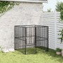 Corralito para perros con 4 paneles acero galvanizado negro en Casetas para perros | Comprar online en Foru.es