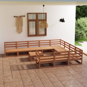 Juego de muebles de jardín 11 piezas madera maciza de pino de , Conjuntos de jardín - Ref: Foro24-3076002, Precio: 770,77 €, ...