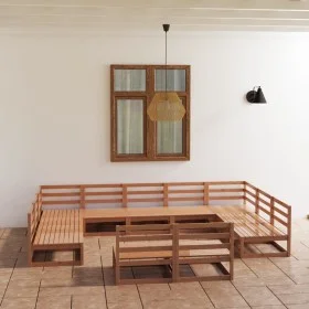 Juego de muebles de jardín 11 piezas madera maciza de pino de , Conjuntos de jardín - Ref: Foro24-3076172, Precio: 759,99 €, ...