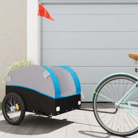 Remolque para bicicleta hierro negro y azul 45 kg de , Remolques para bicicletas - Ref: Foro24-94128, Precio: 73,66 €, Descue...