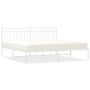 Estructura de cama de metal con cabecero blanco 183x213 cm de , Camas y somieres - Ref: Foro24-373745, Precio: 101,87 €, Desc...