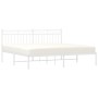 Estructura de cama de metal con cabecero blanco 183x213 cm de , Camas y somieres - Ref: Foro24-373745, Precio: 101,87 €, Desc...