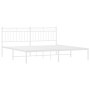Estructura de cama de metal con cabecero blanco 183x213 cm de , Camas y somieres - Ref: Foro24-373745, Precio: 101,87 €, Desc...