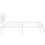 Estructura de cama de metal con cabecero blanco 183x213 cm de , Camas y somieres - Ref: Foro24-373745, Precio: 101,87 €, Desc...