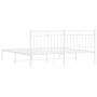 Estructura de cama de metal con cabecero blanco 183x213 cm de , Camas y somieres - Ref: Foro24-373745, Precio: 101,87 €, Desc...