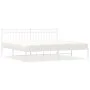 White metal bed frame with headboard 200x200 cm by , Beds and slatted bases - Ref: Foro24-373747, Price: 109,47 €, Discount: %