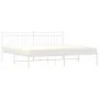White metal bed frame with headboard 200x200 cm by , Beds and slatted bases - Ref: Foro24-373747, Price: 109,47 €, Discount: %