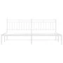 White metal bed frame with headboard 200x200 cm by , Beds and slatted bases - Ref: Foro24-373747, Price: 109,47 €, Discount: %