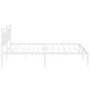 White metal bed frame with headboard 200x200 cm by , Beds and slatted bases - Ref: Foro24-373747, Price: 109,47 €, Discount: %