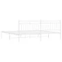 White metal bed frame with headboard 200x200 cm by , Beds and slatted bases - Ref: Foro24-373747, Price: 109,47 €, Discount: %