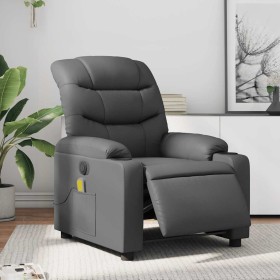 Sillón de masaje reclinable eléctrico cuero sintético gris en Sillones | Comprar online en Foru.es