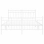 Estructura cama metal cabecero y estribo blanco 140x190 cm de , Camas y somieres - Ref: Foro24-373758, Precio: 95,31 €, Descu...