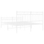 Estructura cama metal cabecero y estribo blanco 140x190 cm de , Camas y somieres - Ref: Foro24-373758, Precio: 95,31 €, Descu...