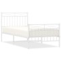 Estructura cama metal con cabecero y pie cama blanca 90x200 cm de , Camas y somieres - Ref: Foro24-373751, Precio: 93,88 €, D...