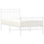 Estructura cama metal con cabecero y pie cama blanca 90x200 cm de , Camas y somieres - Ref: Foro24-373751, Precio: 93,88 €, D...