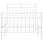Estructura cama metal con cabecero y pie cama blanca 90x200 cm de , Camas y somieres - Ref: Foro24-373751, Precio: 93,88 €, D...