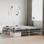 Estructura cama metal con cabecero y pie cama blanco 193x203 cm de , Camas y somieres - Ref: Foro24-373764, Precio: 124,64 €,...