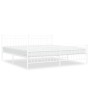 Estructura cama metal con cabecero y pie cama blanco 193x203 cm de , Camas y somieres - Ref: Foro24-373764, Precio: 124,64 €,...