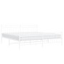 Estructura cama metal con cabecero y pie cama blanco 193x203 cm de , Camas y somieres - Ref: Foro24-373764, Precio: 124,64 €,...