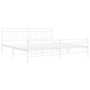Estructura cama metal con cabecero y pie cama blanco 193x203 cm de , Camas y somieres - Ref: Foro24-373764, Precio: 124,64 €,...