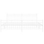 Estructura cama metal con cabecero y pie cama blanco 193x203 cm de , Camas y somieres - Ref: Foro24-373764, Precio: 124,64 €,...