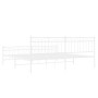 Estructura cama metal con cabecero y pie cama blanco 193x203 cm de , Camas y somieres - Ref: Foro24-373764, Precio: 124,64 €,...