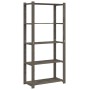 Estantería de 5 niveles madera maciza pino gris 80x38x170 cm de , Estanterías industriales - Ref: Foro24-373385, Precio: 60,7...