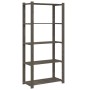 Estantería de 5 niveles madera maciza pino gris 80x38x170 cm de , Estanterías industriales - Ref: Foro24-373385, Precio: 60,7...