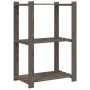 Estantería de 3 niveles madera maciza pino gris 60x38x90 cm de , Estanterías industriales - Ref: Foro24-373387, Precio: 44,58...