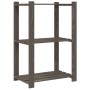 Estantería de 3 niveles madera maciza pino gris 60x38x90 cm de , Estanterías industriales - Ref: Foro24-373387, Precio: 44,58...