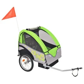 Remolque para bicicletas gris y verde 30 kg de vidaXL, Remolques para bicicletas - Ref: Foro24-91374, Precio: 168,12 €, Descu...
